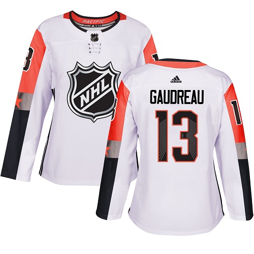 Adidas Calgary Flames #13 Johnny Gaudreau White 2018 All-Star Pacific Division Authentic Women Stitched NHL Jersey